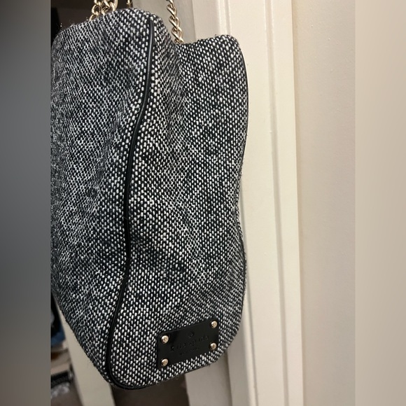 Kate Spade Black and Gray Tweed Shoulder Bag EUC - Picture 10 of 16